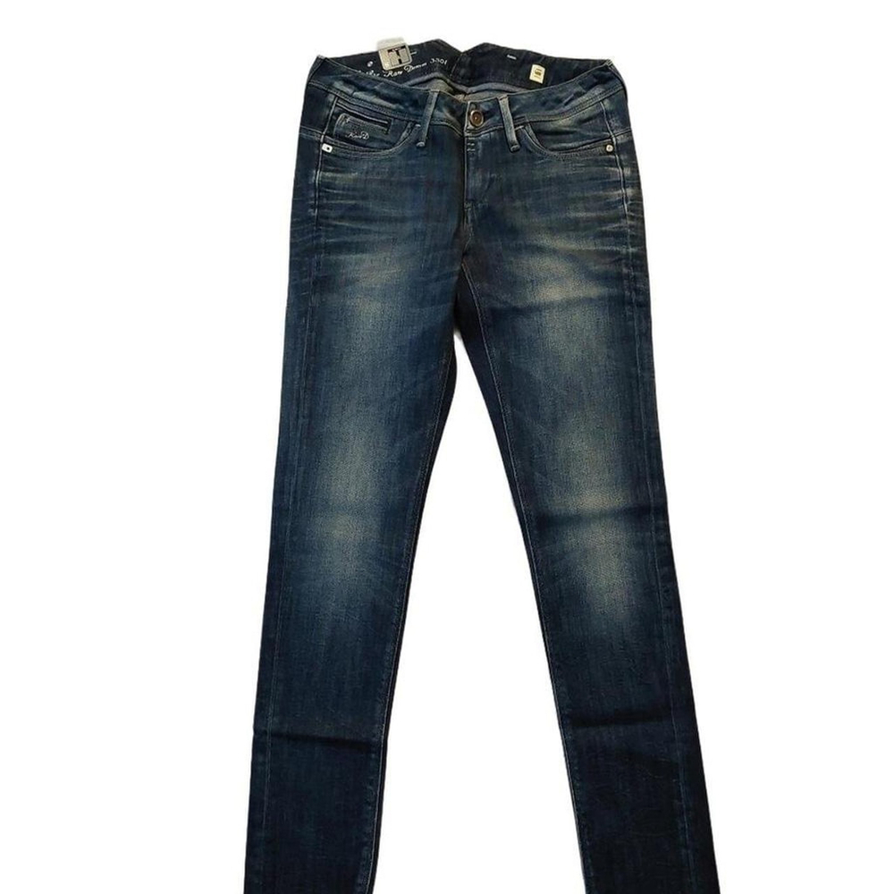 G-Star Raw GSRAW 3301 Skinny Slim Medium Blue Denim Jeans Sz 26 NWT